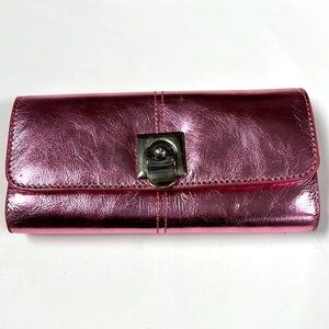 Sigerson Morrison Pink Metallic Long Clutch Wallet